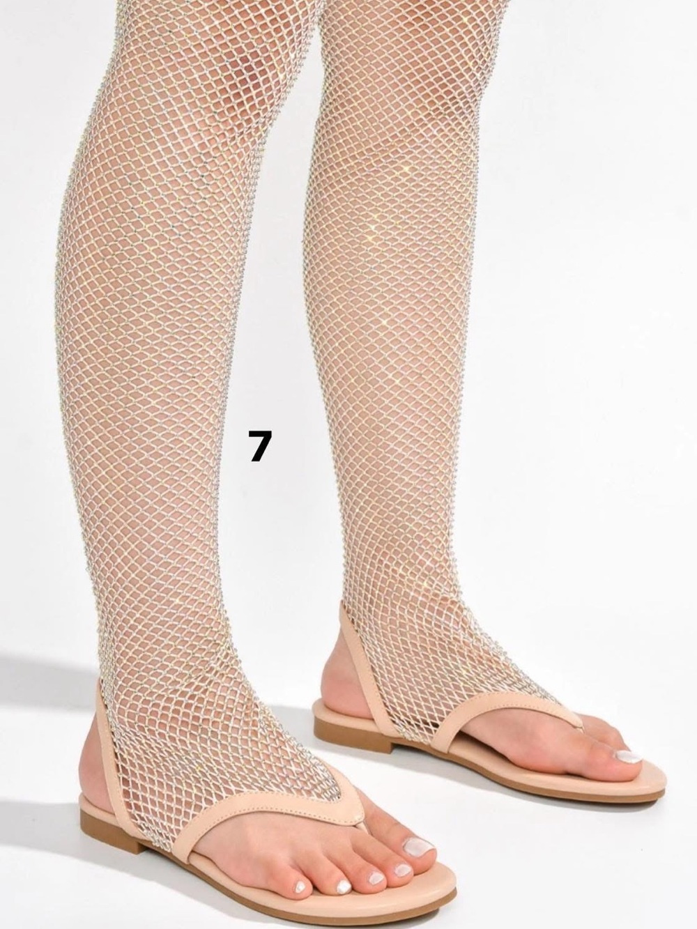 Cape Robbin Nude Fishnet Thigh-High Sandal Sock